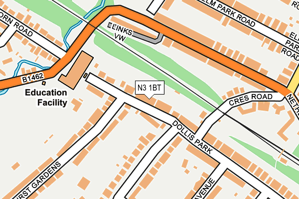 N3 1BT map - OS OpenMap – Local (Ordnance Survey)