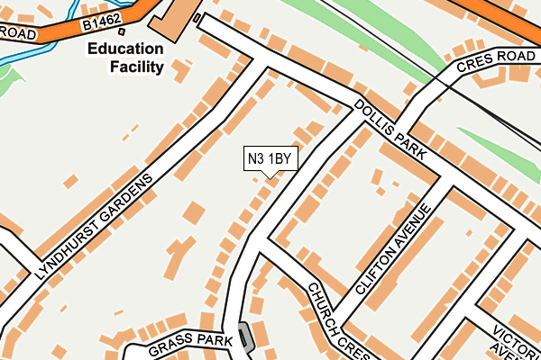 N3 1BY map - OS OpenMap – Local (Ordnance Survey)
