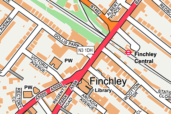 N3 1DH map - OS OpenMap – Local (Ordnance Survey)