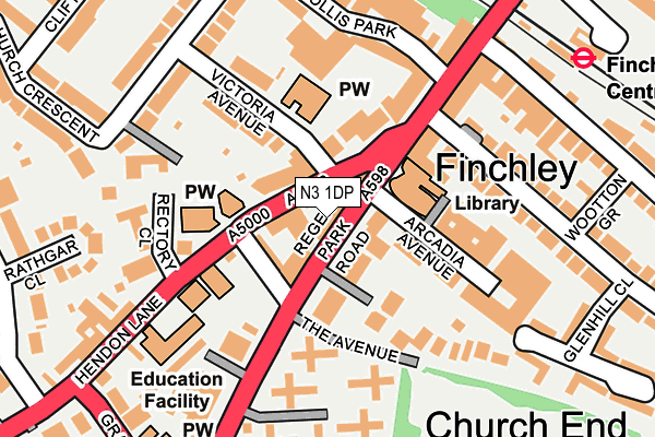 N3 1DP map - OS OpenMap – Local (Ordnance Survey)