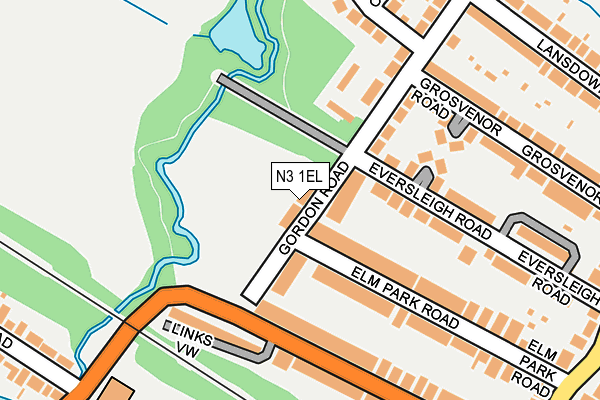 N3 1EL map - OS OpenMap – Local (Ordnance Survey)