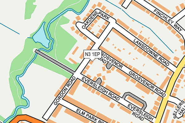 N3 1EP map - OS OpenMap – Local (Ordnance Survey)