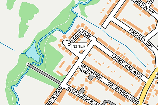 N3 1ER map - OS OpenMap – Local (Ordnance Survey)