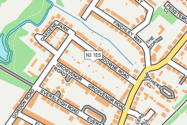 N3 1ES map - OS OpenMap – Local (Ordnance Survey)