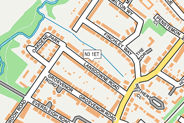 N3 1ET map - OS OpenMap – Local (Ordnance Survey)