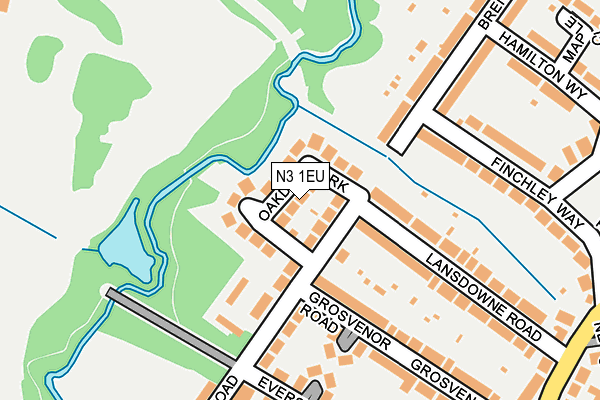 N3 1EU map - OS OpenMap – Local (Ordnance Survey)
