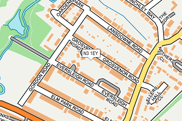 N3 1EY map - OS OpenMap – Local (Ordnance Survey)