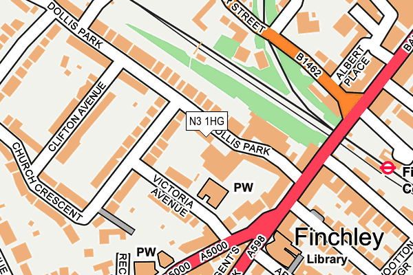 N3 1HG map - OS OpenMap – Local (Ordnance Survey)