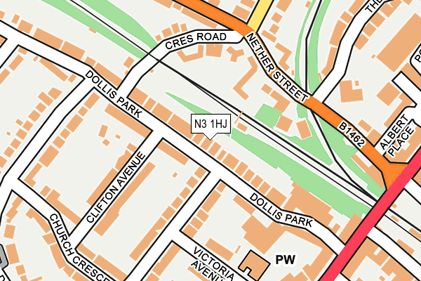 N3 1HJ map - OS OpenMap – Local (Ordnance Survey)