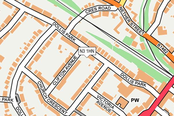 N3 1HN map - OS OpenMap – Local (Ordnance Survey)