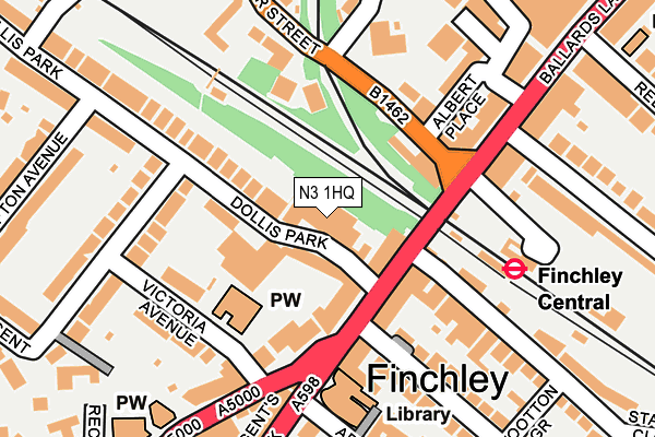 N3 1HQ map - OS OpenMap – Local (Ordnance Survey)