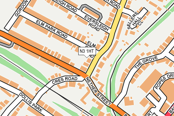 N3 1HT map - OS OpenMap – Local (Ordnance Survey)