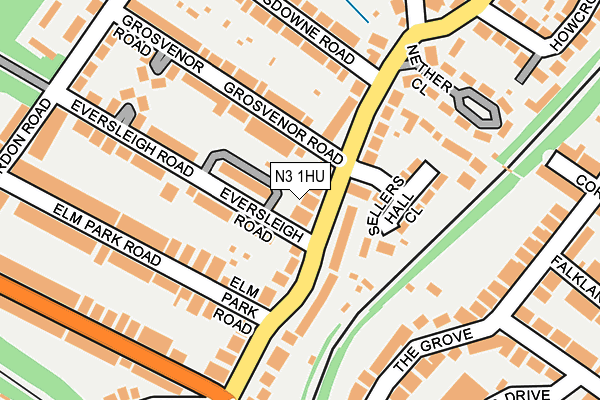 N3 1HU map - OS OpenMap – Local (Ordnance Survey)