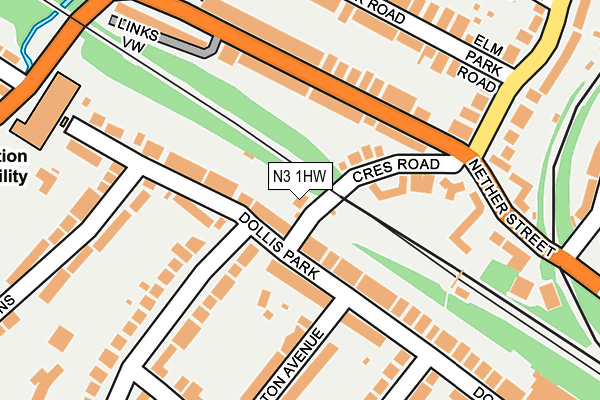 N3 1HW map - OS OpenMap – Local (Ordnance Survey)