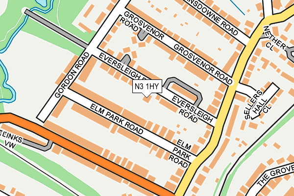 N3 1HY map - OS OpenMap – Local (Ordnance Survey)