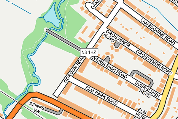 N3 1HZ map - OS OpenMap – Local (Ordnance Survey)