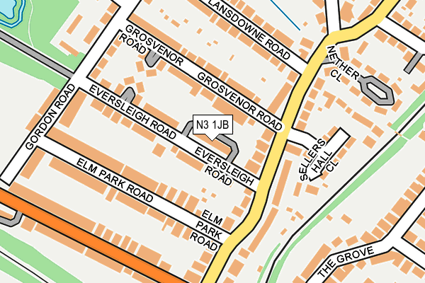 N3 1JB map - OS OpenMap – Local (Ordnance Survey)