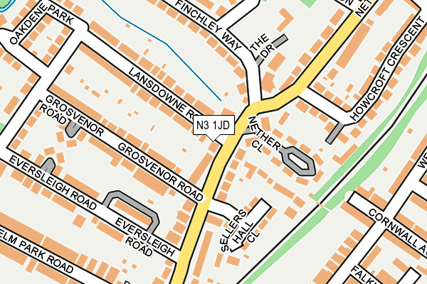 N3 1JD map - OS OpenMap – Local (Ordnance Survey)