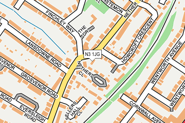 N3 1JG map - OS OpenMap – Local (Ordnance Survey)