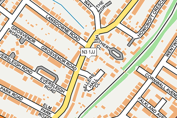 N3 1JJ map - OS OpenMap – Local (Ordnance Survey)