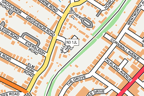 N3 1JL map - OS OpenMap – Local (Ordnance Survey)