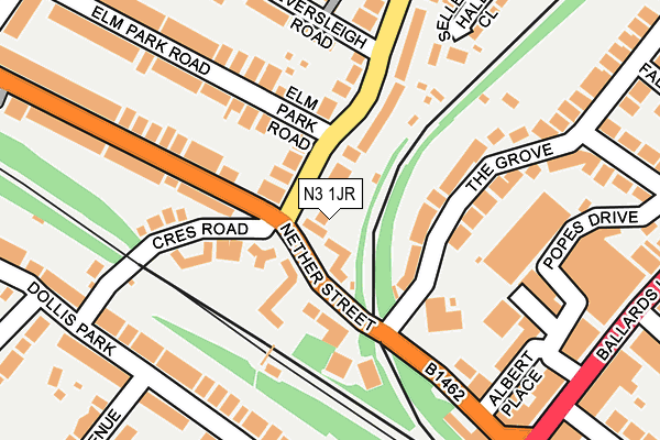 N3 1JR map - OS OpenMap – Local (Ordnance Survey)