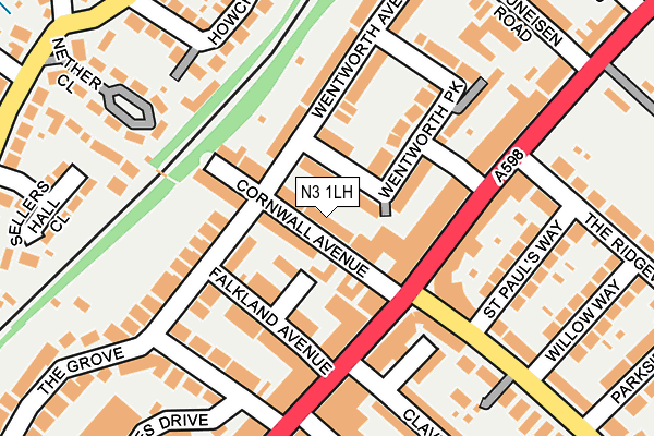 N3 1LH map - OS OpenMap – Local (Ordnance Survey)