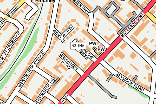 N3 1NA map - OS OpenMap – Local (Ordnance Survey)