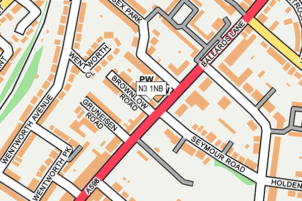 N3 1NB map - OS OpenMap – Local (Ordnance Survey)