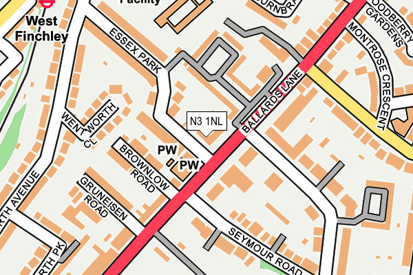 N3 1NL map - OS OpenMap – Local (Ordnance Survey)
