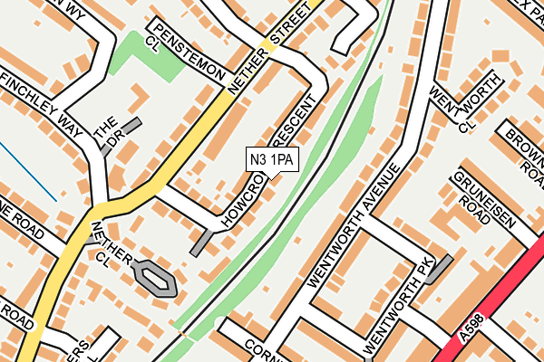 N3 1PA map - OS OpenMap – Local (Ordnance Survey)