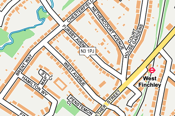 N3 1PJ map - OS OpenMap – Local (Ordnance Survey)