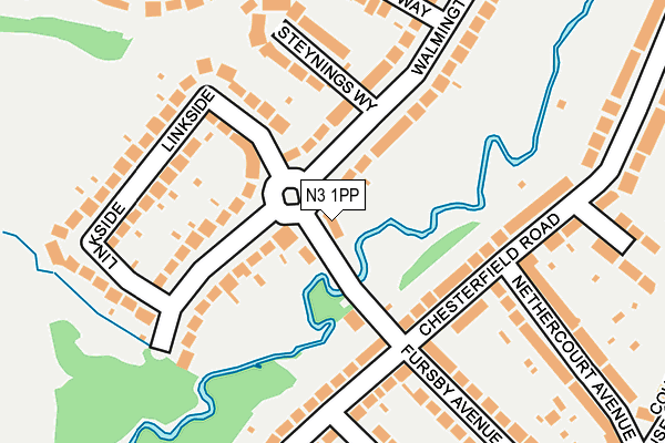 N3 1PP map - OS OpenMap – Local (Ordnance Survey)