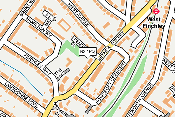 N3 1PQ map - OS OpenMap – Local (Ordnance Survey)