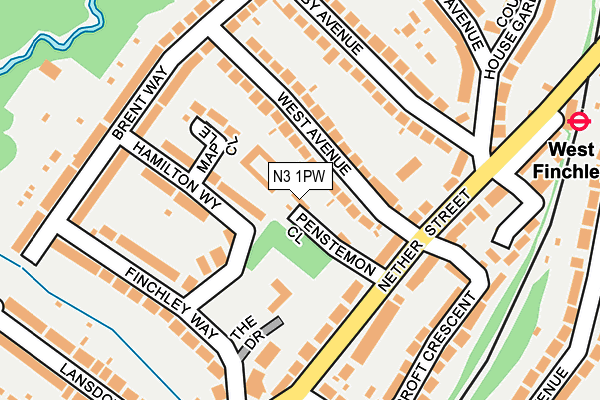 N3 1PW map - OS OpenMap – Local (Ordnance Survey)