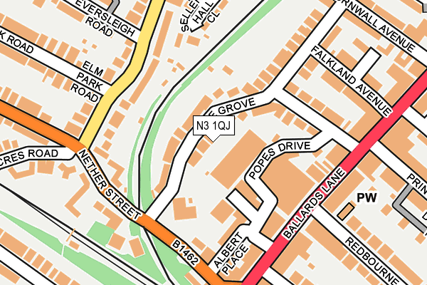 N3 1QJ map - OS OpenMap – Local (Ordnance Survey)