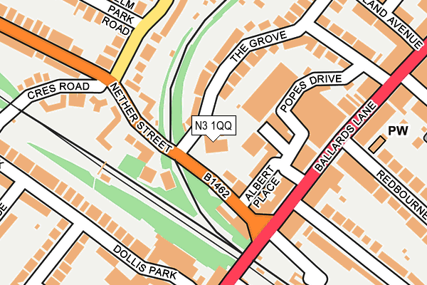 N3 1QQ map - OS OpenMap – Local (Ordnance Survey)
