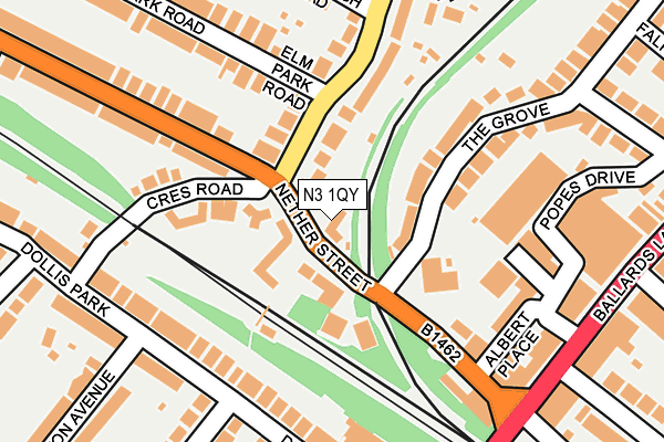 N3 1QY map - OS OpenMap – Local (Ordnance Survey)