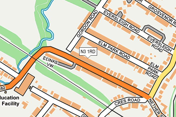 N3 1RD map - OS OpenMap – Local (Ordnance Survey)