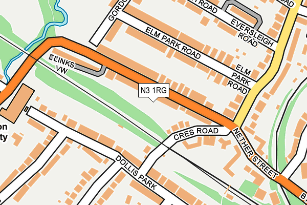 N3 1RG map - OS OpenMap – Local (Ordnance Survey)