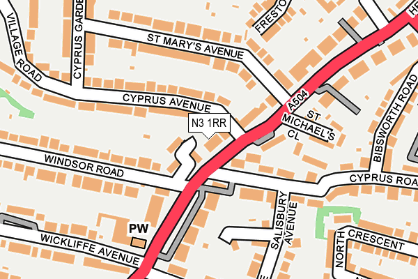 N3 1RR map - OS OpenMap – Local (Ordnance Survey)