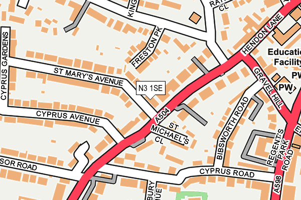 N3 1SE map - OS OpenMap – Local (Ordnance Survey)