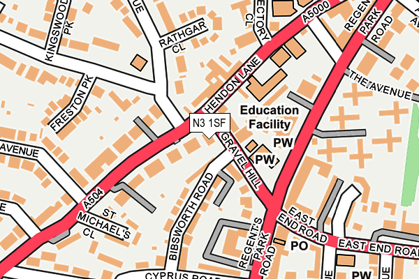 N3 1SF map - OS OpenMap – Local (Ordnance Survey)