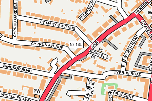 N3 1SL map - OS OpenMap – Local (Ordnance Survey)