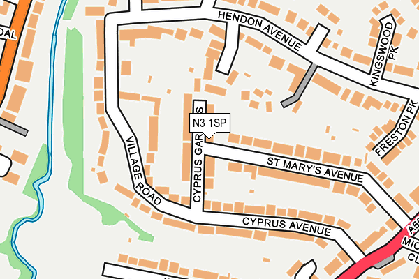 N3 1SP map - OS OpenMap – Local (Ordnance Survey)