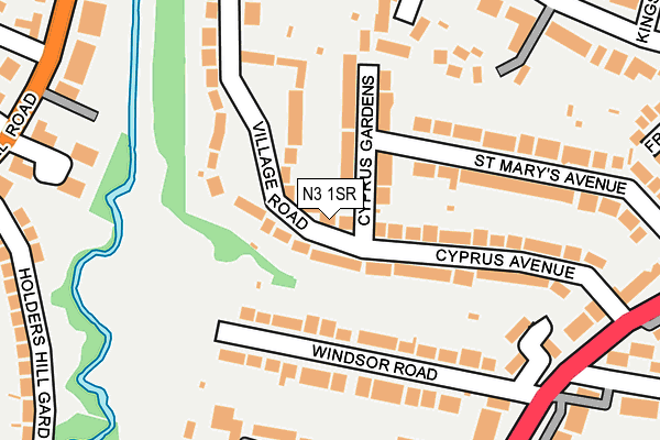 N3 1SR map - OS OpenMap – Local (Ordnance Survey)