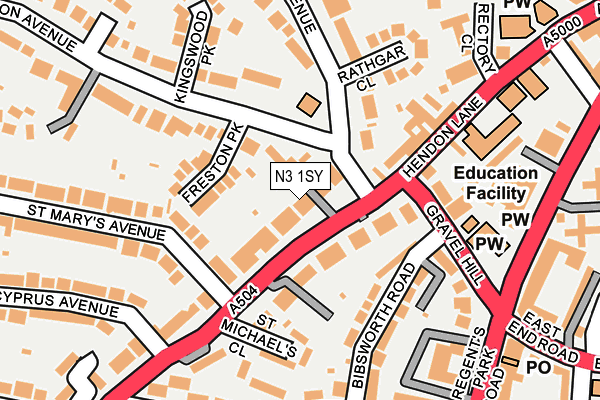 N3 1SY map - OS OpenMap – Local (Ordnance Survey)