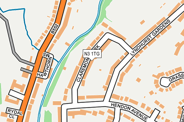 N3 1TG map - OS OpenMap – Local (Ordnance Survey)