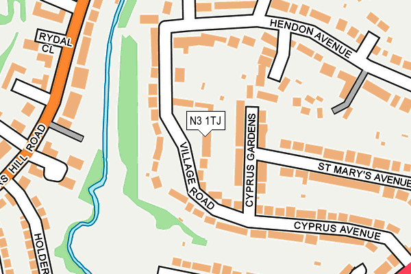 N3 1TJ map - OS OpenMap – Local (Ordnance Survey)