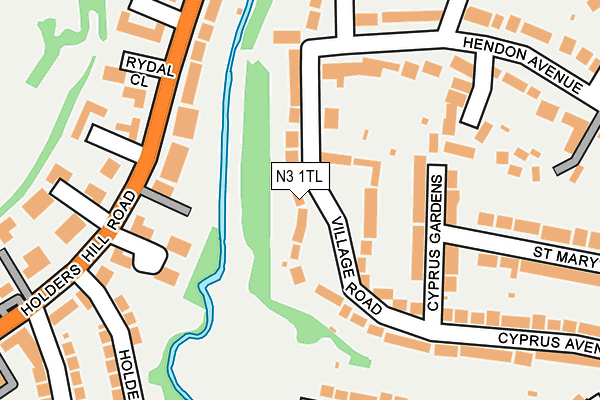 N3 1TL map - OS OpenMap – Local (Ordnance Survey)